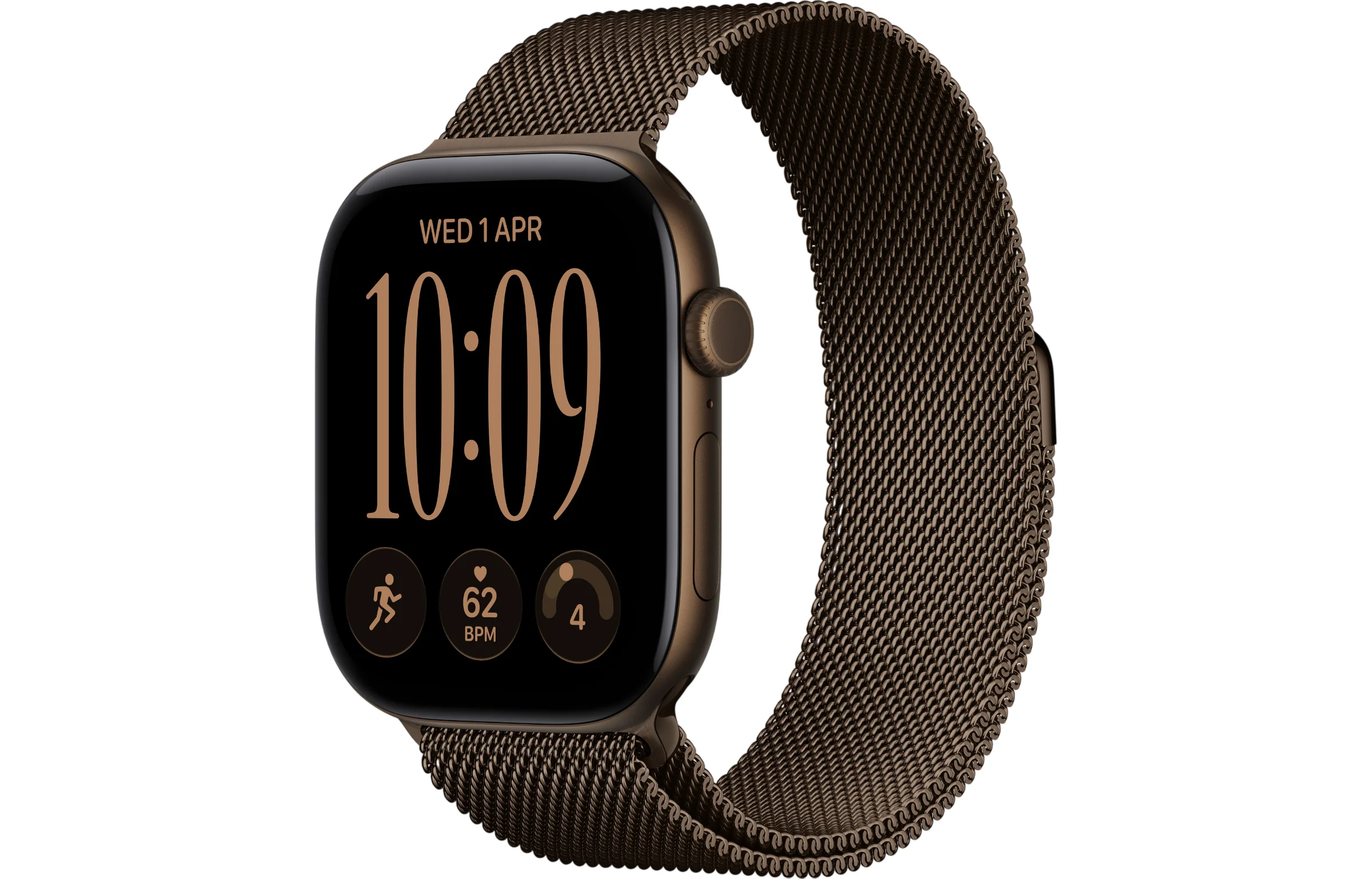 Apple Watch Series 12 46mm GPS + Cellular Dark Bronze Aluminum Case with Milanese Loop
