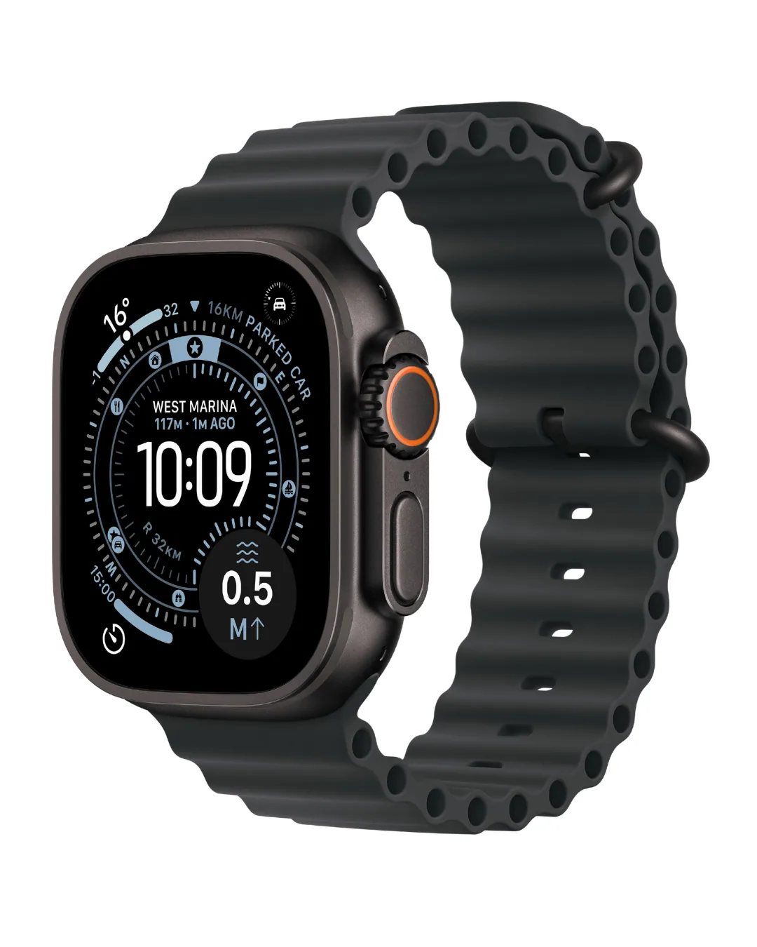 Apple Watch Ultra 3 49mm 2025 Black Titanium Case with Black Ocean Band
